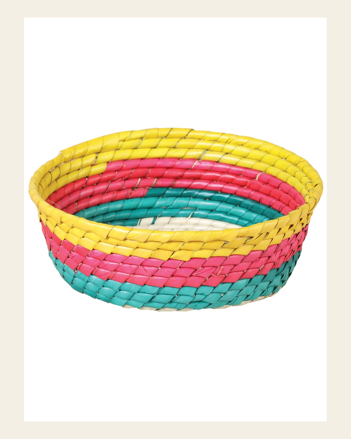 Artisanal Tortilla Warmer 100% Palm Leaf Multicolor 602134 on a warm cream background