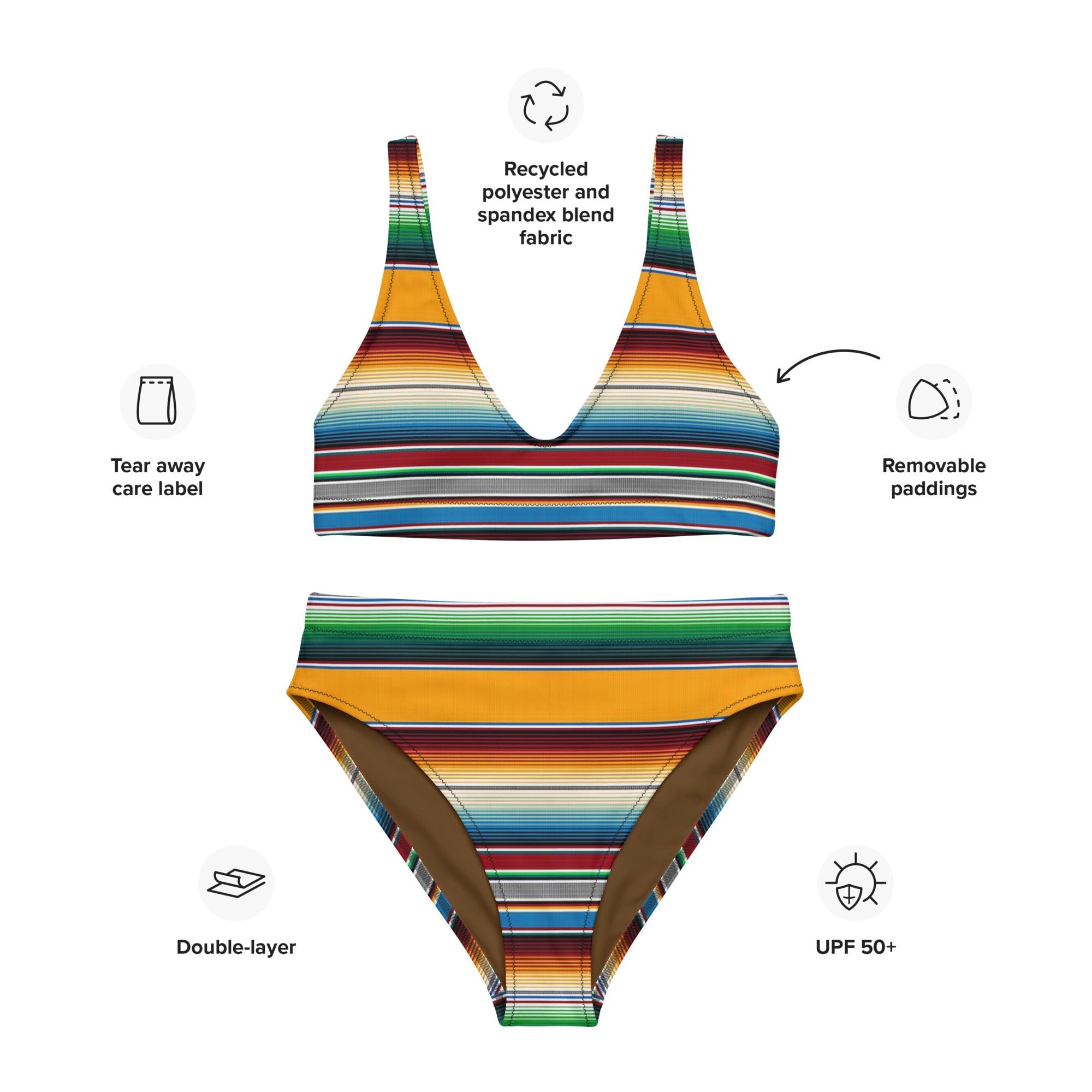 Baha Ranch Yeehaw Mustard Serape Bikini by Baha Ranch Western Wear - product image 7