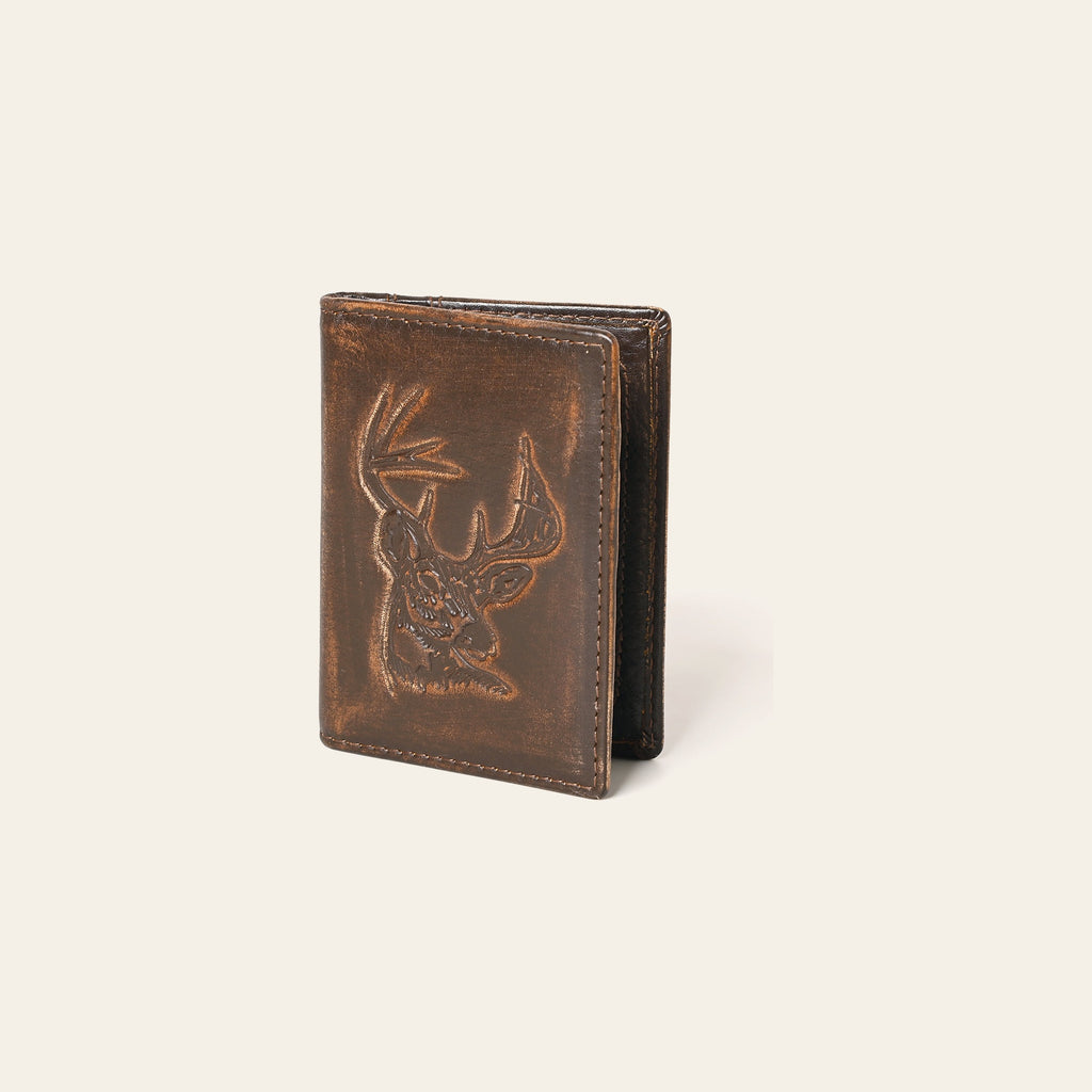 AMERICAN TANNER Genuine Leather Hand Burnished Bifold Wallet For Men Women H4.25 X W3 D0.5