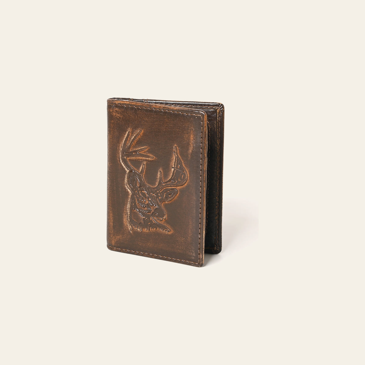 AMERICAN TANNER Genuine Leather Hand Burnished Bifold Wallet For Men Women H4.25 X W3 D0.5