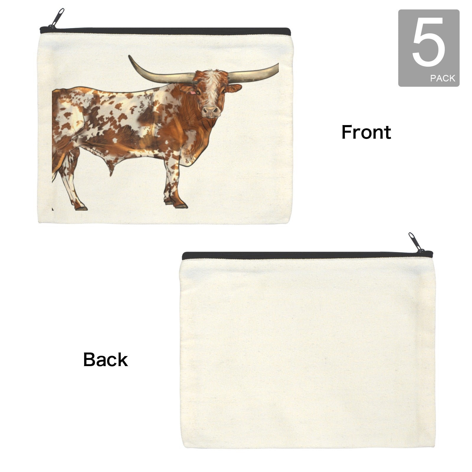 Baha Ranch Longhorn Cosmetic Bag Pack of 5 Made in America by Baha Ranch Western Wear - product image 4