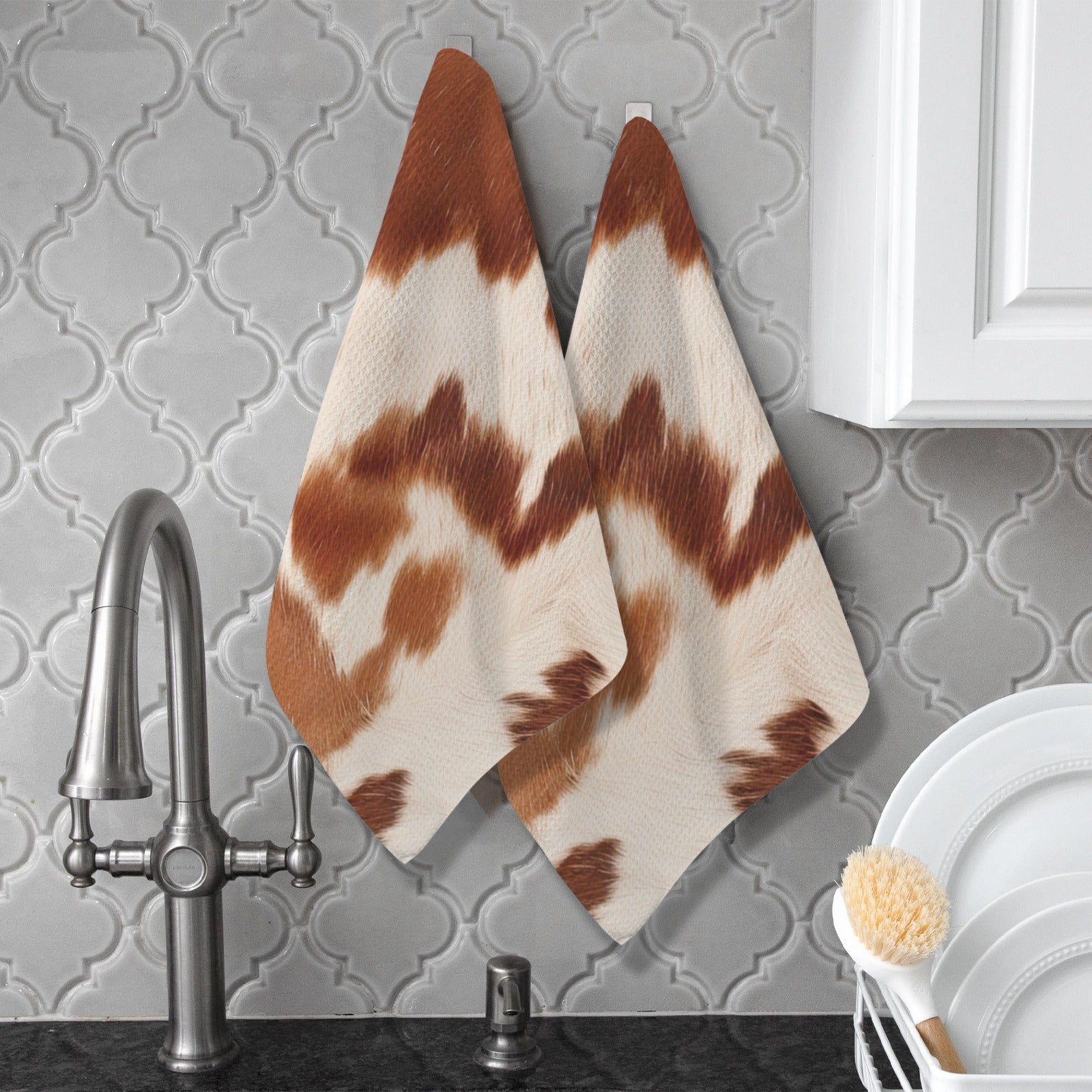 Baha Ranch Cow Print Set of 2 Dish Towels made in America Kitchen Towels by Baha Ranch Western Wear - product image 5