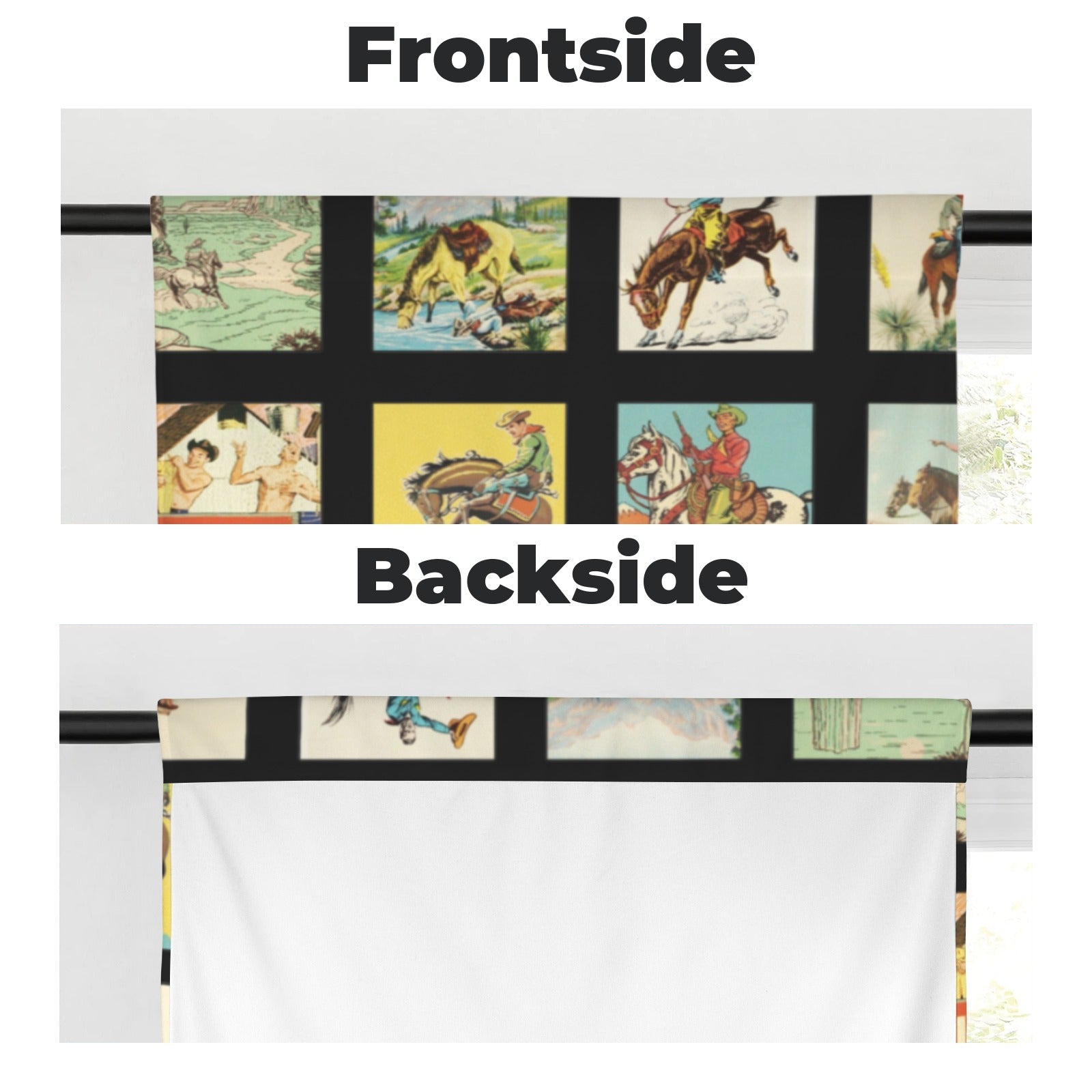 Baha Ranch Vintage Western Collage Window Curtains 28"x40" (2-Piece)Made in America by Baha Ranch Western Wear - product...