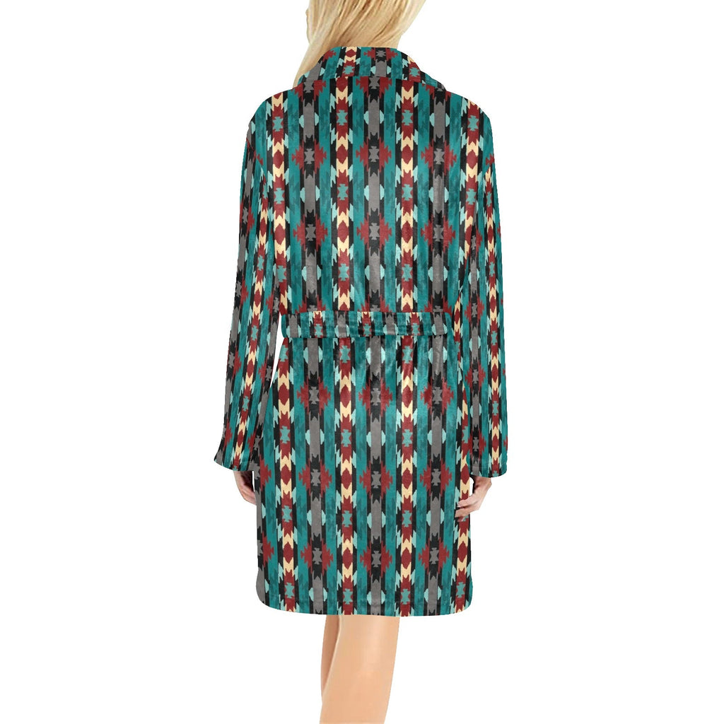 Baha Ranch Teal Aztec Women's Western Robe by Baha Ranch Western Wear - product image 2