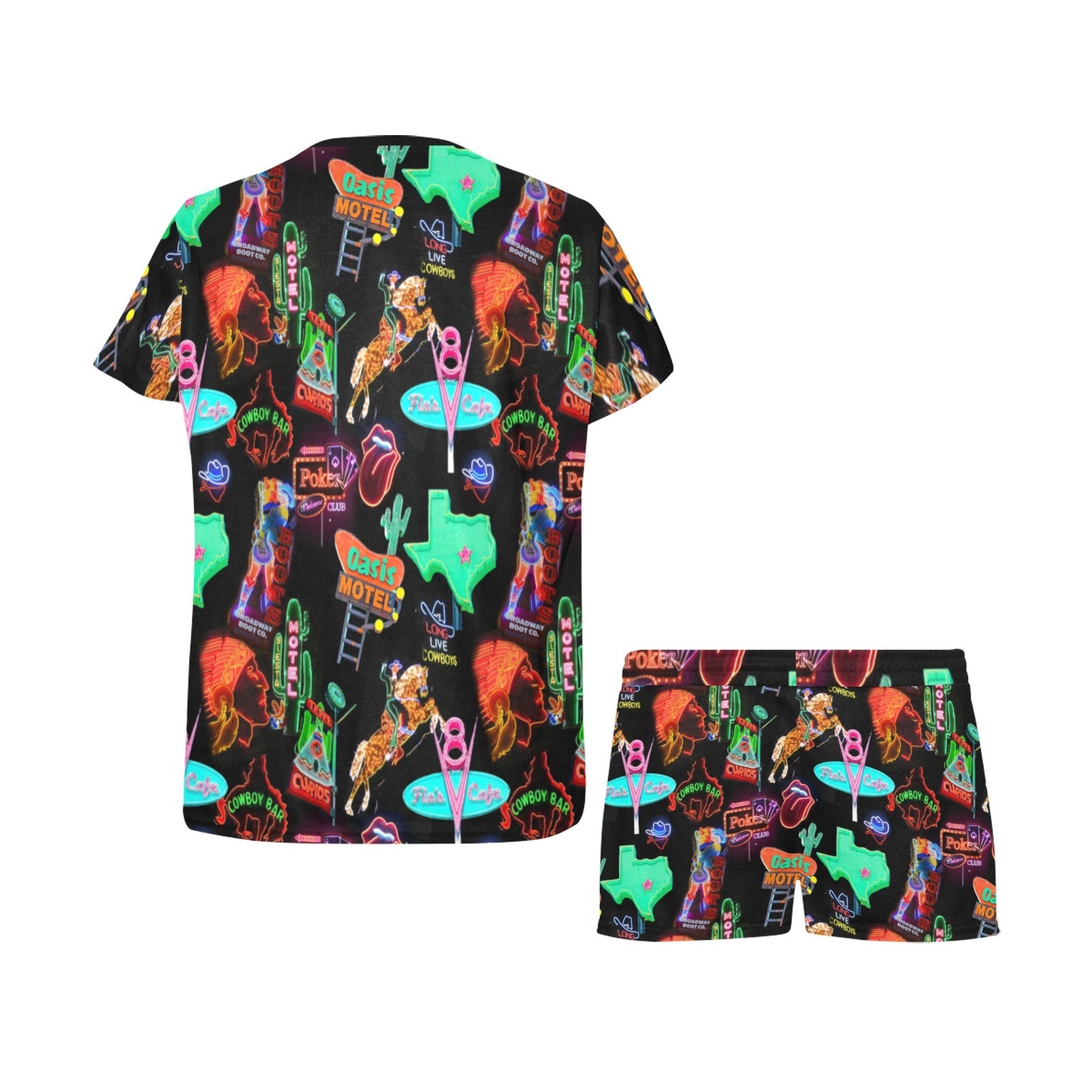 Baha Ranch Vegas Neon Western Women's Short and Top Pajama Set by Baha Ranch Western Wear - product image 4