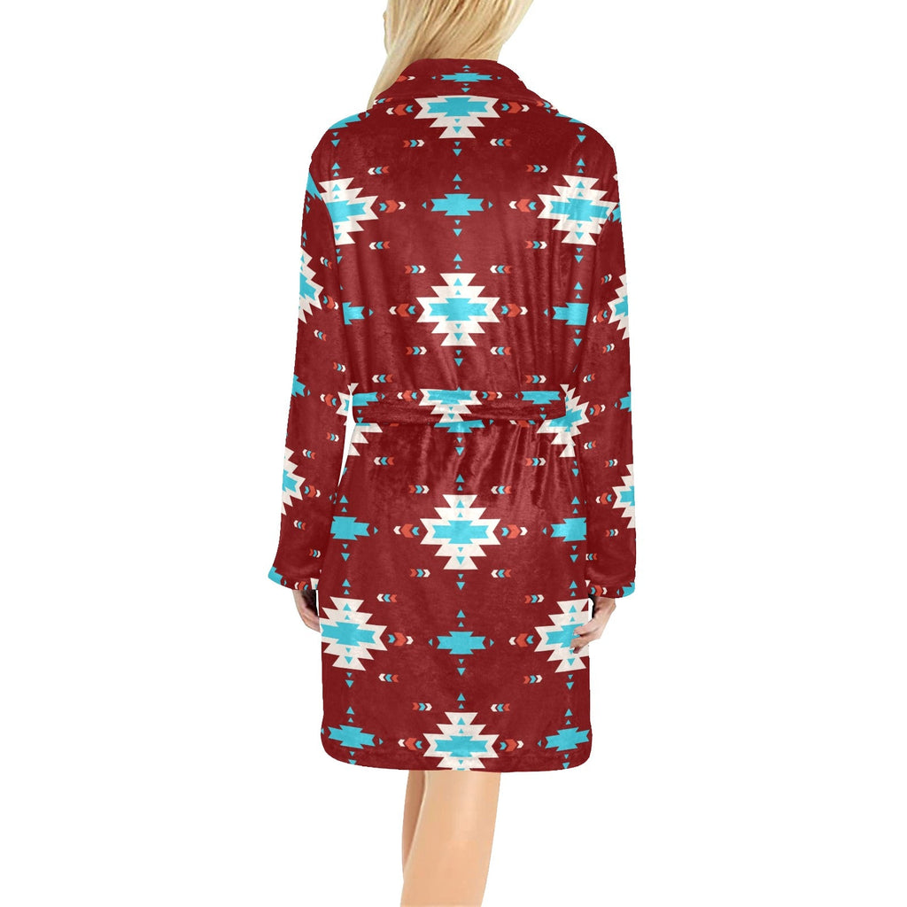 Baha Ranch Burgundy Aztec Women's Western Bath Robe by Baha Ranch Western Wear - product image 5