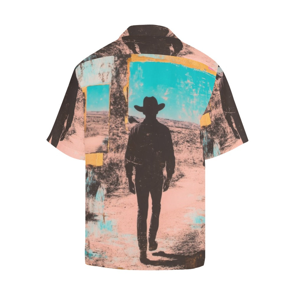 Baha Ranch Retro Pop Western Mystery Cowboy Men's Camp Shirt by Baha Ranch Western Wear - product image 4