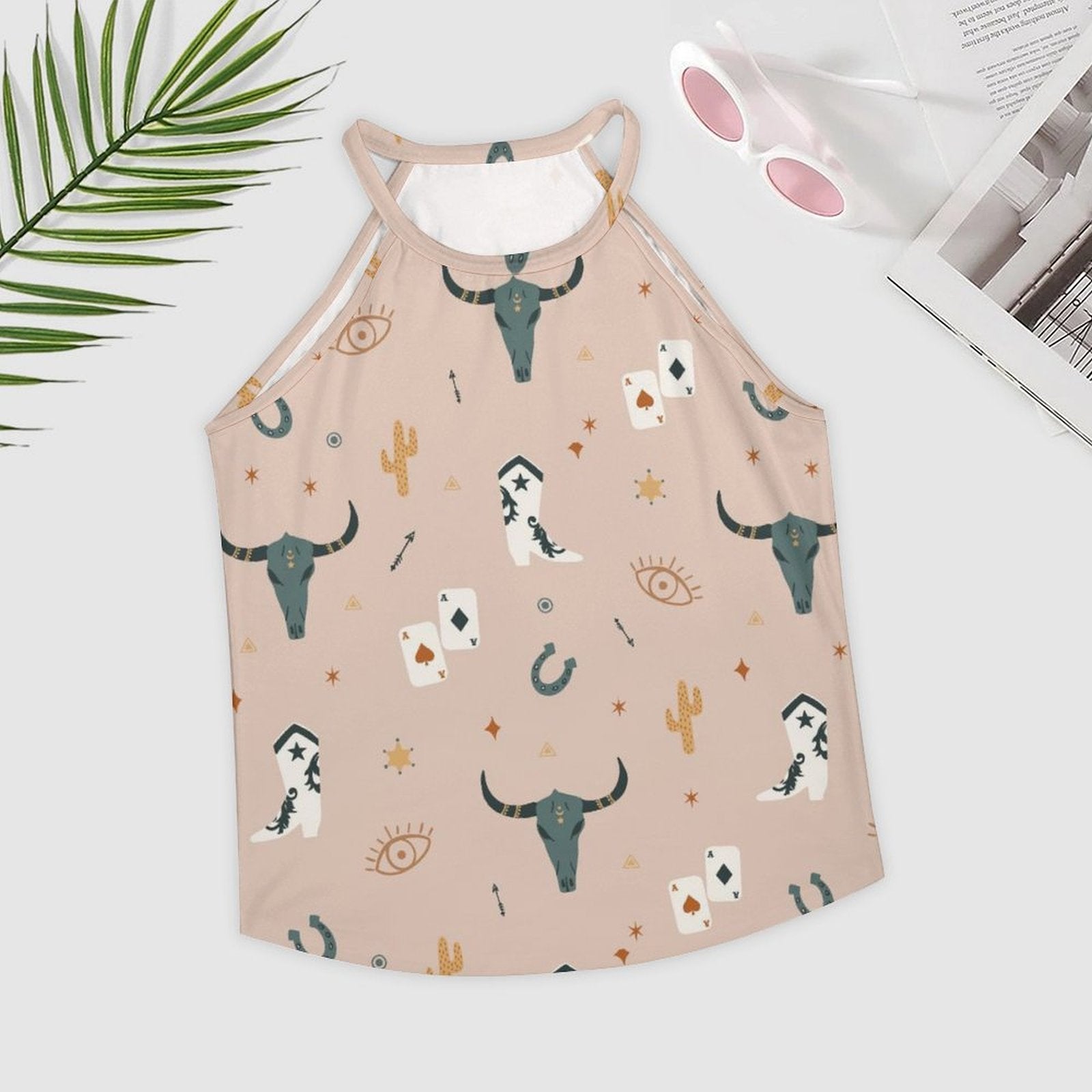 Baha Ranch Cow Skull Western Tank Top by Baha Ranch Western Wear - product image 2