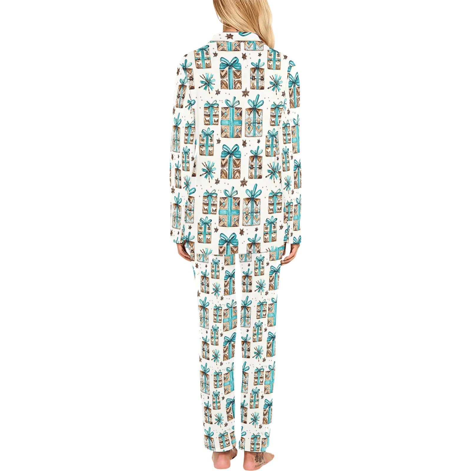 Baha Ranch Turquoise Christmas Presents Women's Western Pajamas by Baha Ranch Western Wear - product image 2