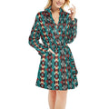 Baha Ranch Teal Aztec Women's Western Robe by Baha Ranch Western Wear