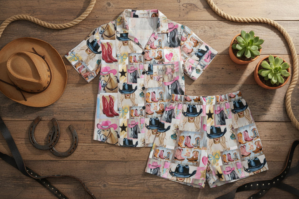 Baha Ranch Painted Cowgirl Pajama Set Made in America by Baha Ranch Western Wear - product image 2