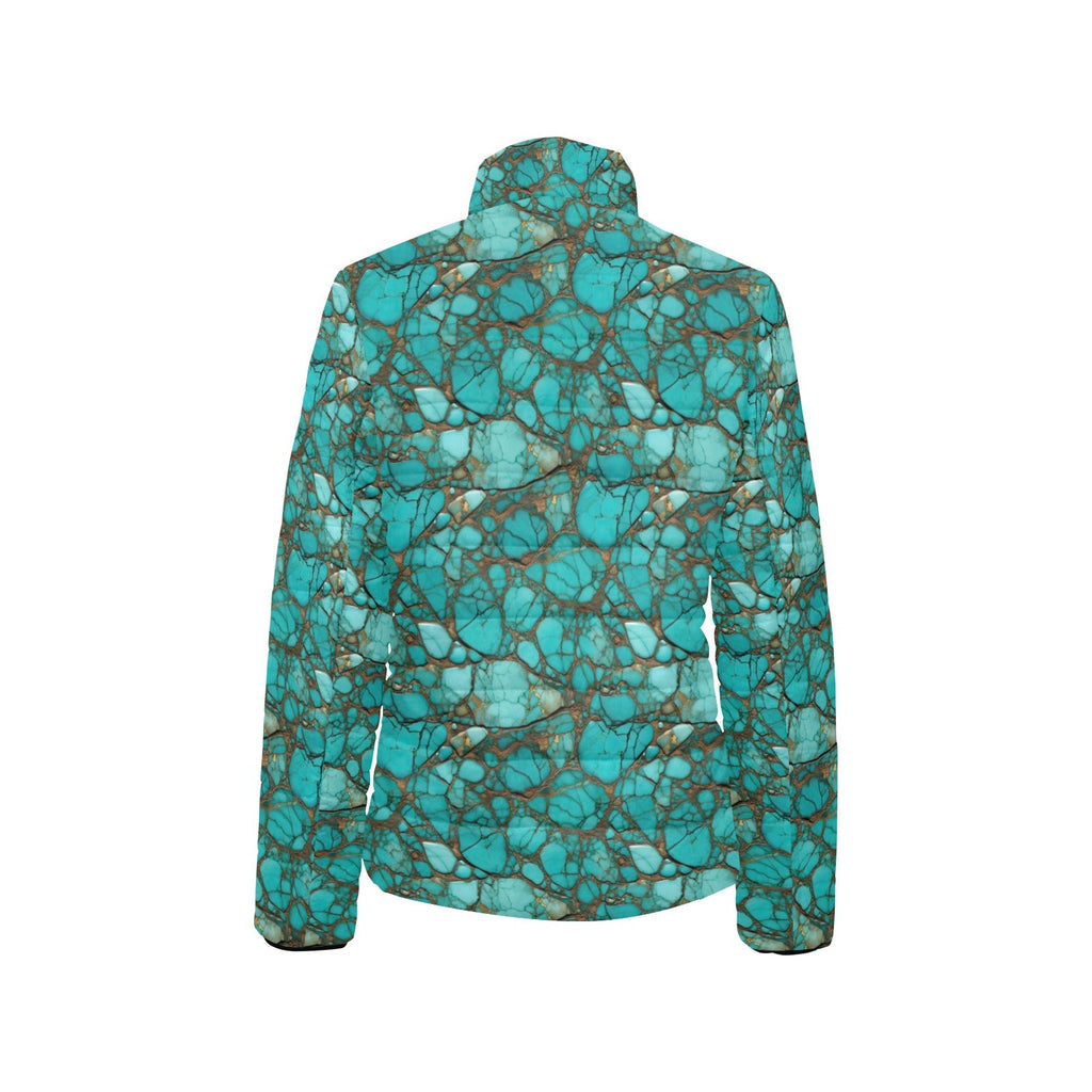 All Turquoise Women's Puffy Bomber Jacket by Baha Ranch Western Wear - product image 6