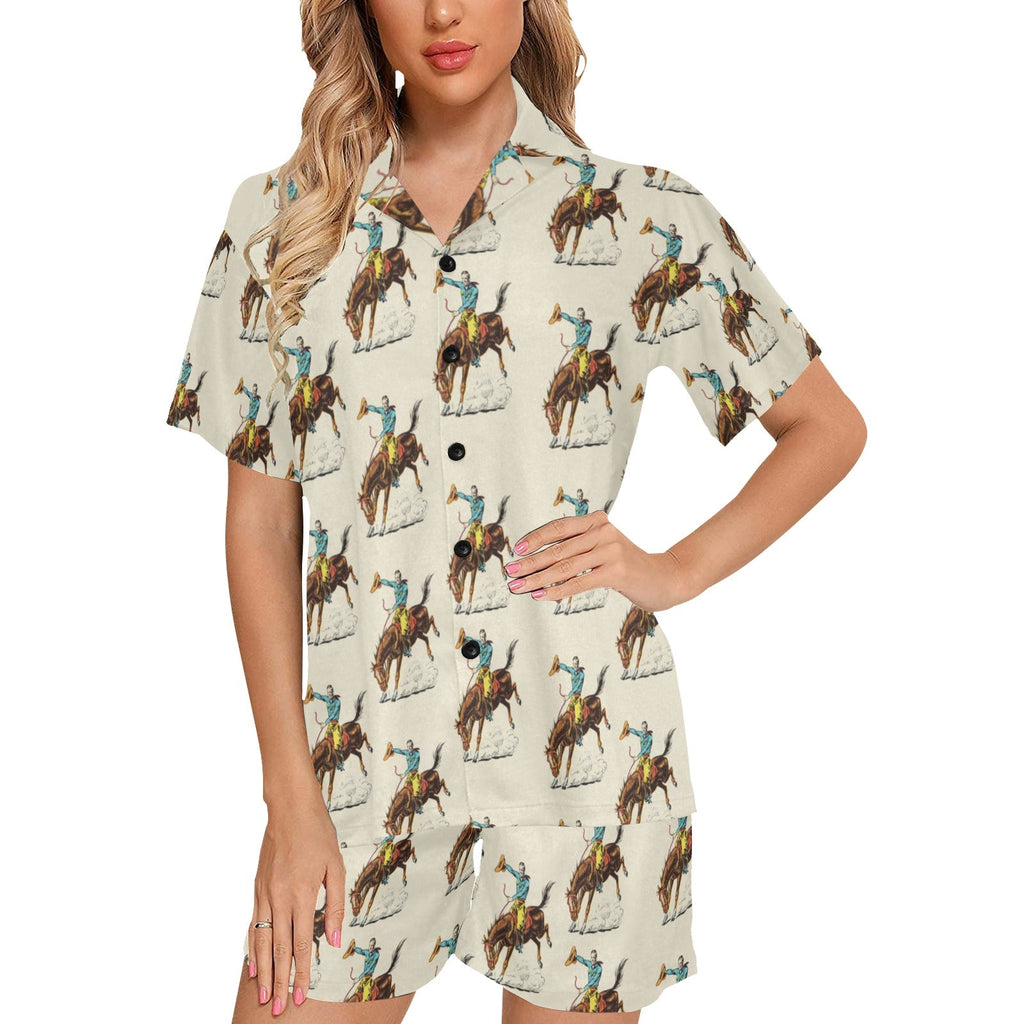 Baha Ranch Vintage Rodeo Cowboy Women's Western Pajama Set by Baha Ranch Western Wear
