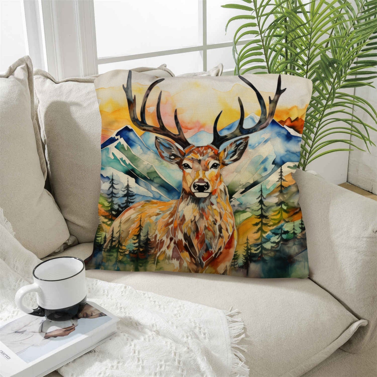 Baha Ranch Watercolor Buck Hunting Pillow Case Made In America by Baha Ranch Western Wear - product image 5