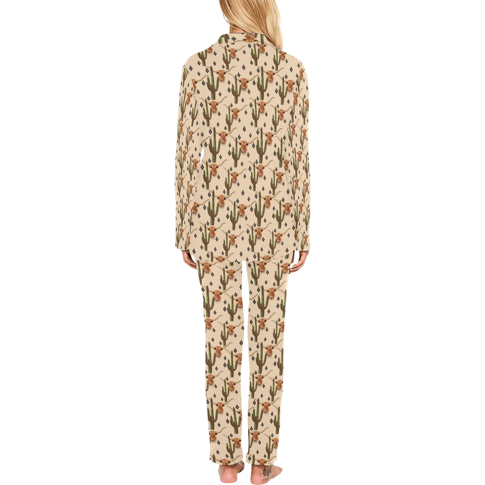 Baha Ranch Longhorn Cactus Women's Western Pajama Set by Baha Ranch Western Wear - product image 2