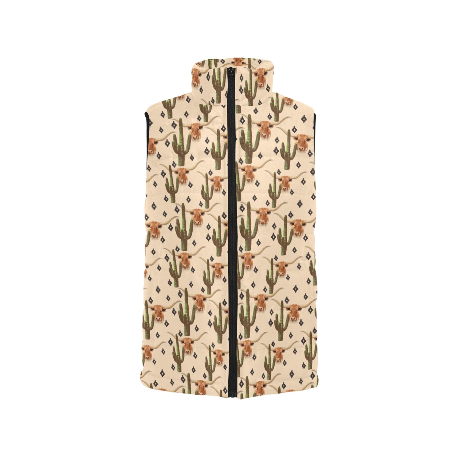 Baha Ranch Longhorn Cactus Women's Western Puffy Vest by Baha Ranch Western Wear - product image 3