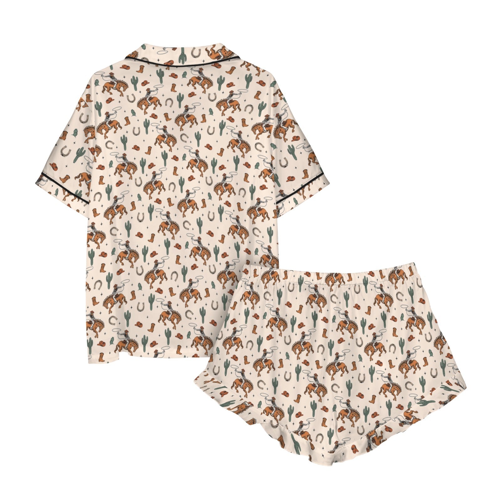 Baha Ranch Rodeo Cowboy Western Satin Ruffle Pajama Set by Baha Ranch Western Wear - product image 5