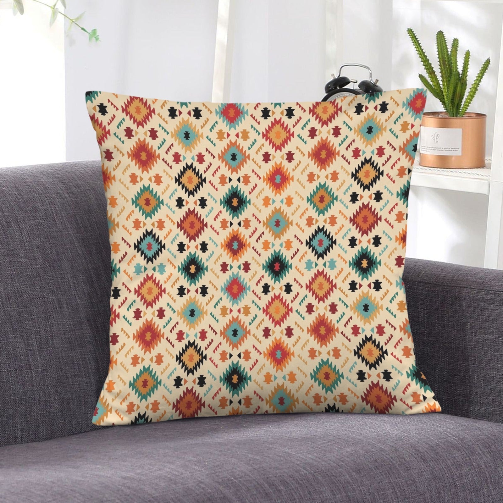 Baha Ranch Cream Aztec Velvet Soft Throw PIllow Case Made in America by Baha Ranch Western Wear - product image 6