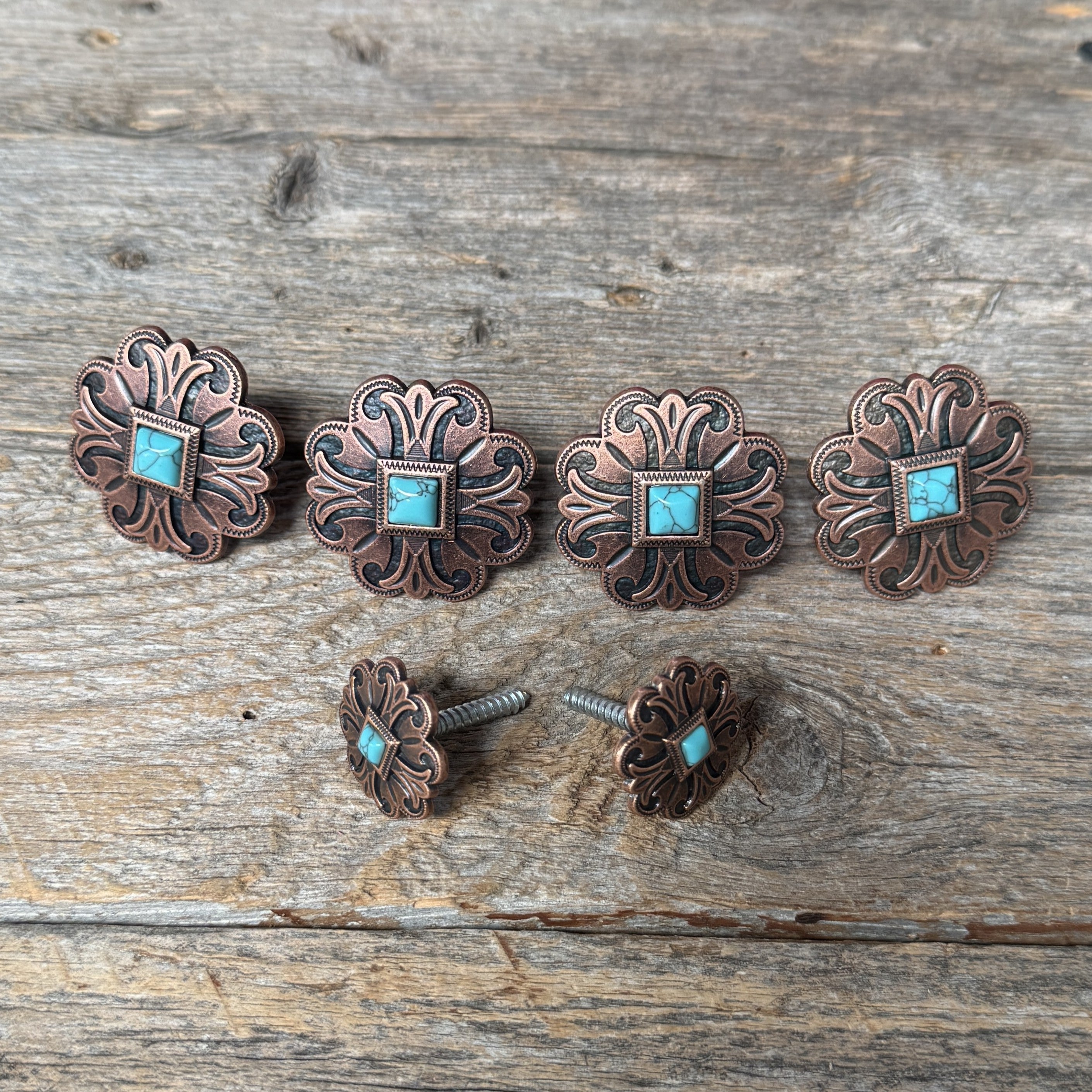 Copper Turquoise Concho Saddle Set SSW141