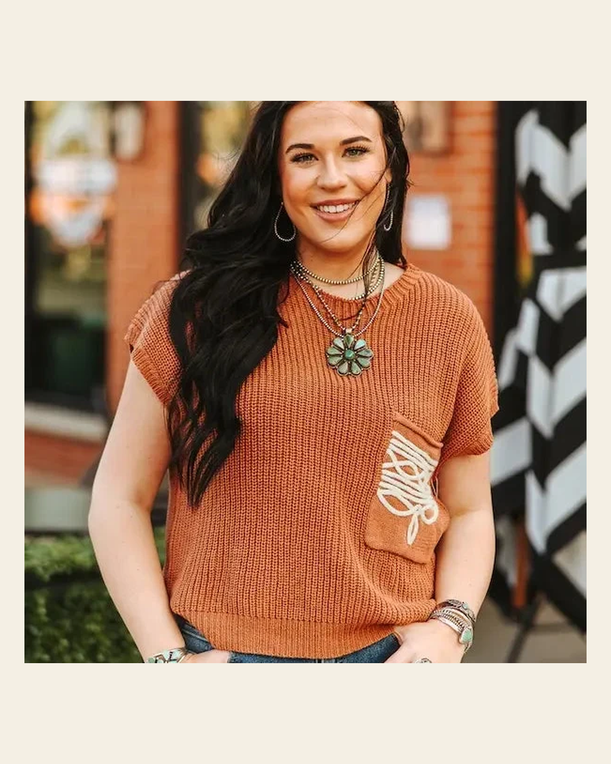 Babes N' Bootstitch | Sweater Vest on a warm cream background