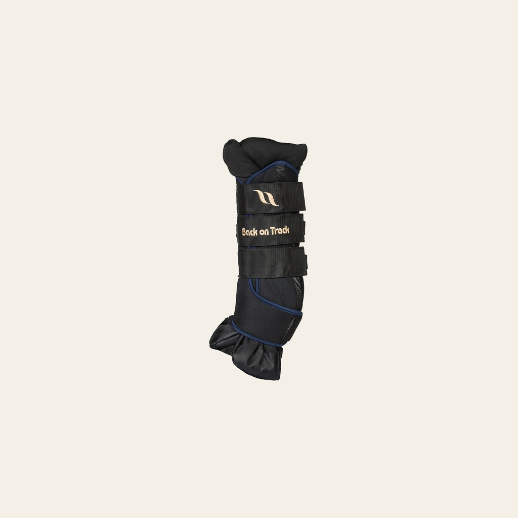 Back On Track Horse Leg Pair Royal Quick Wraps Deluxe Polyester Black Flexible Protective Boots