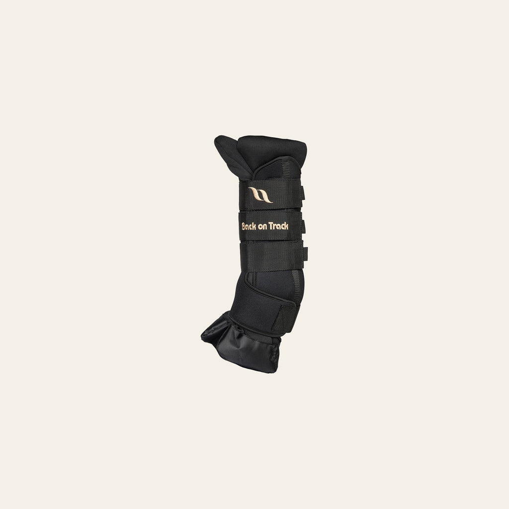 Back On Track Horse Leg Pair Royal Quick Wraps Deluxe Polyester Black Flexible Protective Boots