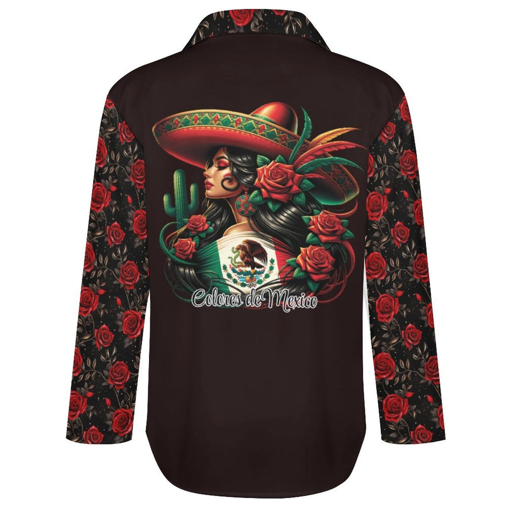 Baha Ranch Colores De Mexico Rose Floral Button Up Blouse by Baha Ranch Western Wear - product image 5