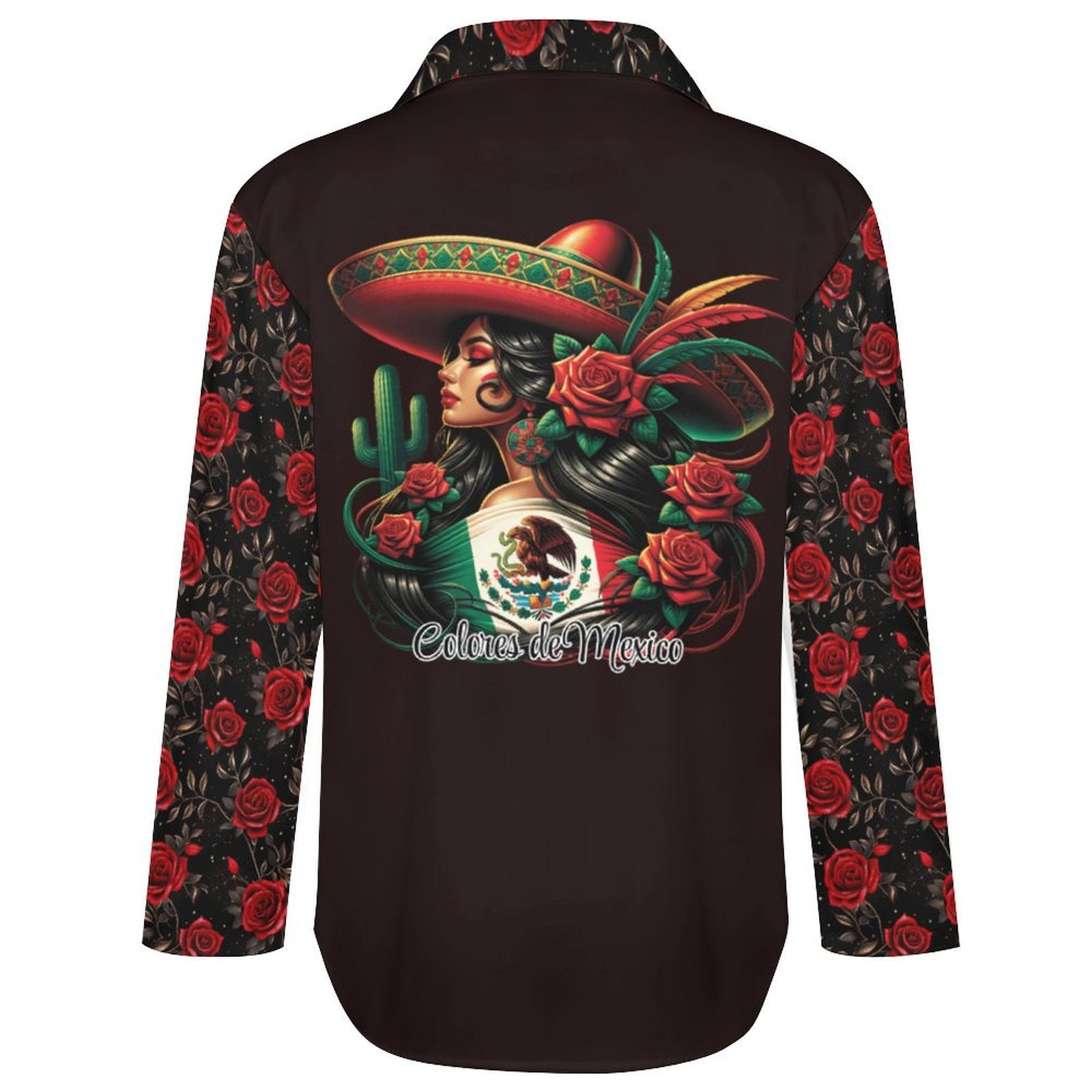 Baha Ranch Colores De Mexico Rose Floral Button Up Blouse by Baha Ranch Western Wear - product image 5