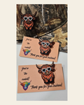 Bag of 25 -Boutique 3d Printed Package Inserts Cool Highland Brown Cow Made in America on a warm cream background