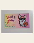 Bag of 25 -Boutique 3d Printed Package Inserts Cute Corgi Made in America on a warm cream background