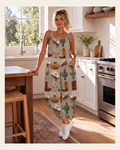 Baha Ranch Cactus Boots Hat Western Overalls Jumpsuit on a warm cream background