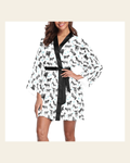 Baha Ranch Cattle and Brands Women's Lounge Kimono Robe on a warm cream background