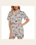 Baha Ranch Cattle Drive Women's Western Pajama Set on a warm cream background