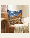 Baha Ranch Cattle Rancher Velvety Soft Pillow Case Made in America on a warm cream background