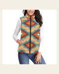 Baha Ranch Chama Valley Aztec Puffy Vest on a warm cream background