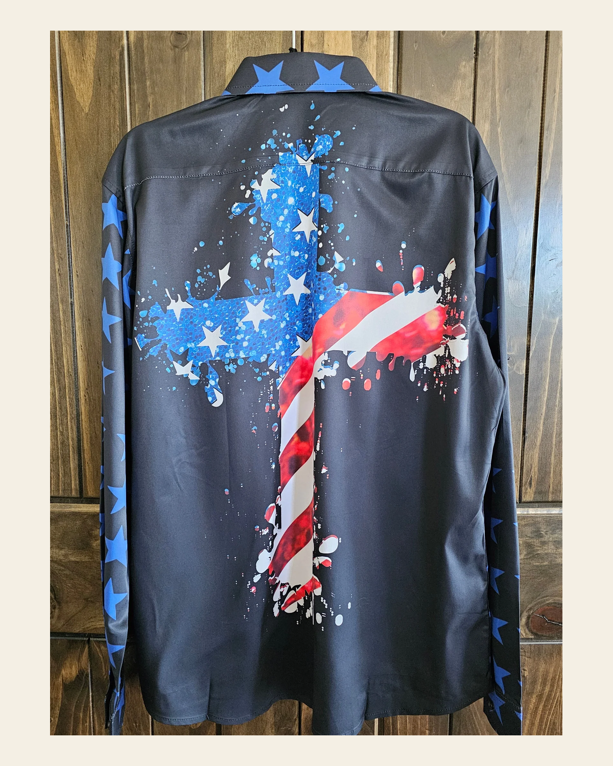 Baha Ranch Christian Patriot Unisex Shirt on a warm cream background