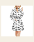 Baha Ranch Cowboy Print Women's Western Bath Robe on a warm cream background