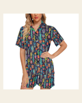 Baha Ranch Crazy Cactus Lady Women's Western Pajama Set on a warm cream background