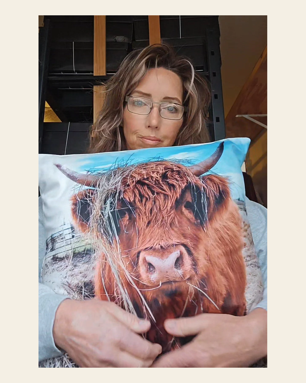 Baha Ranch CUSTOMIZABLE Velvety Soft Memorial Throw Pillow Case Made in America on a warm cream background