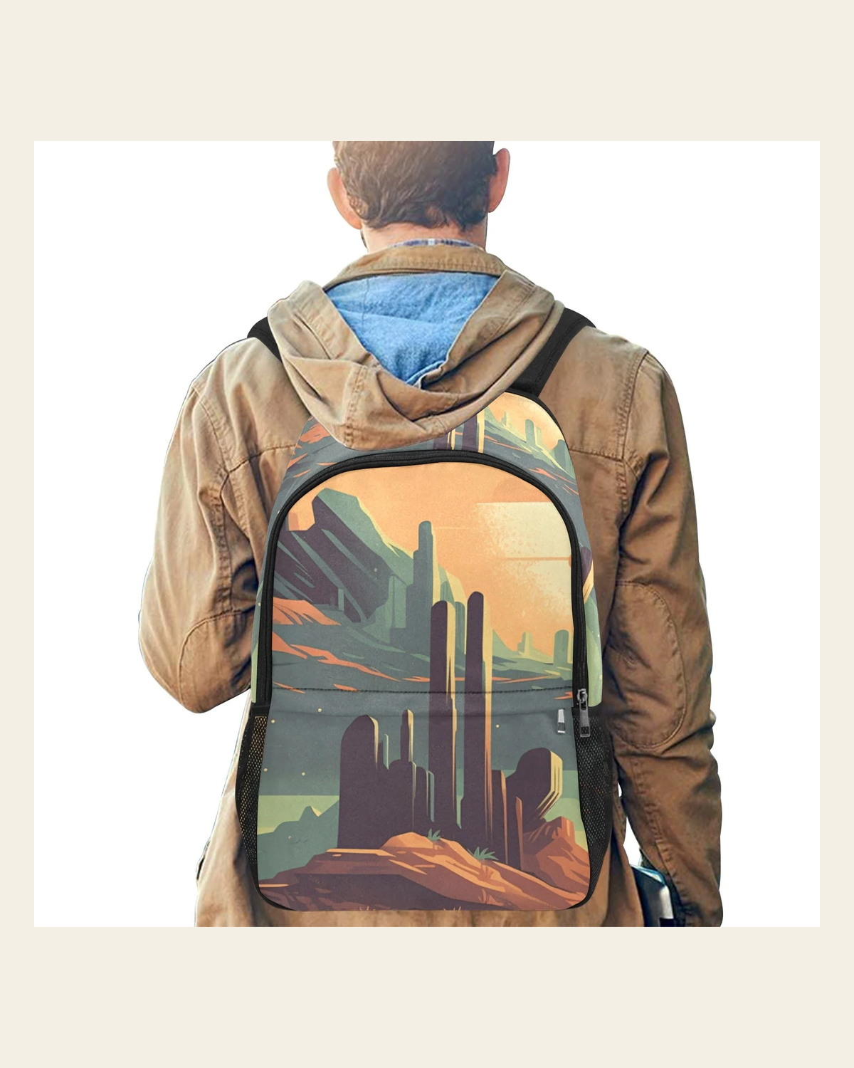 Baha Ranch Desert Canyon Backpack on a warm cream background