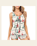 Baha Ranch Desert Rodeo Tankini & Boy Shorts Swim Set on a warm cream background