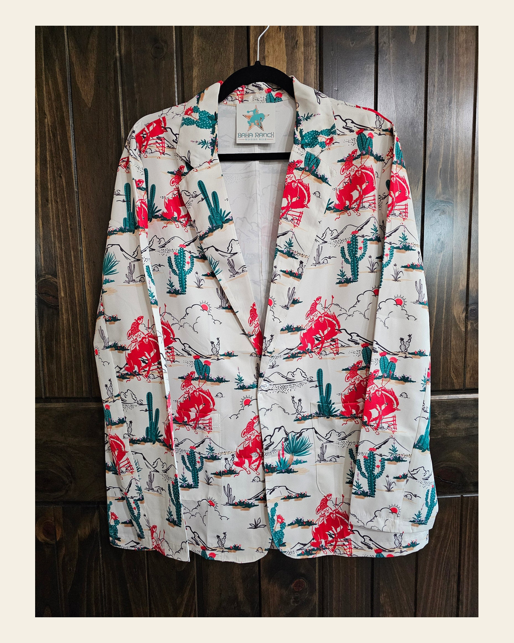Baha Ranch Desert Rodeo Women's Western Blazer on a warm cream background