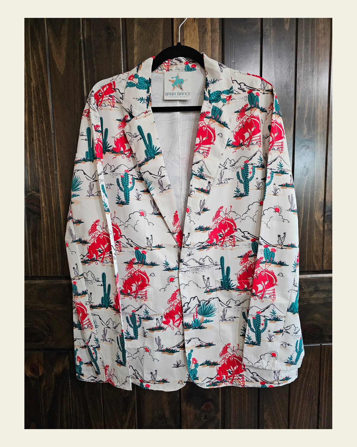 Baha Ranch Desert Rodeo Women's Western Blazer on a warm cream background