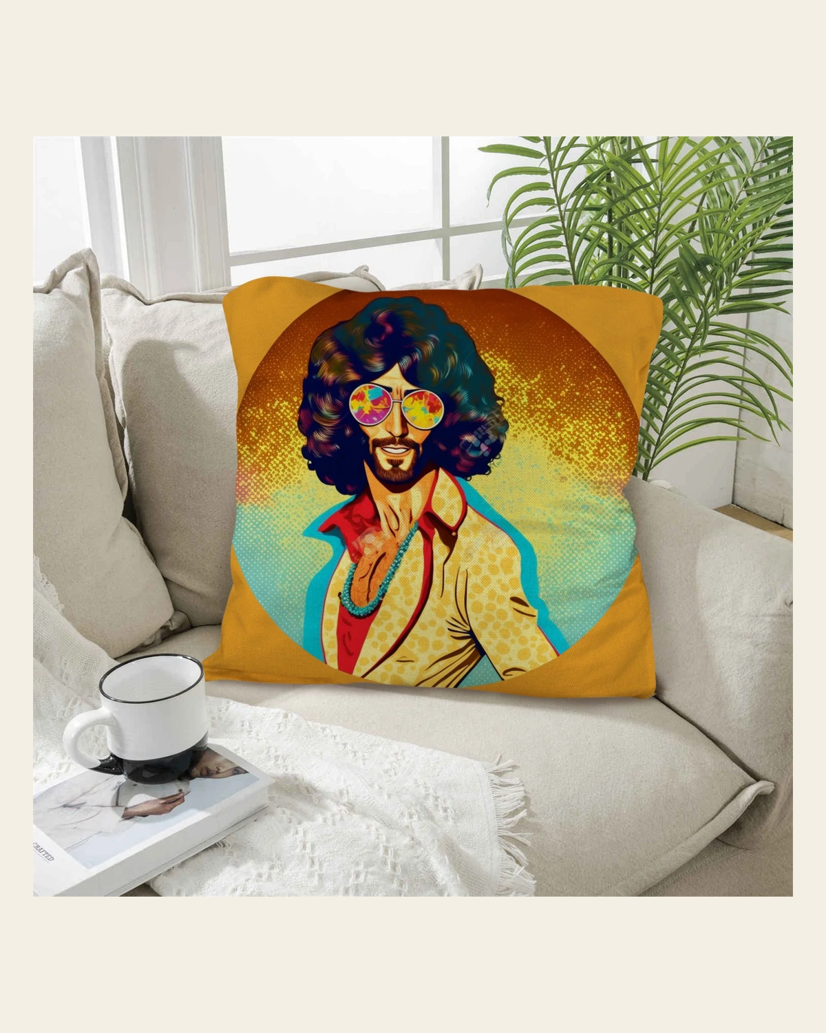 Baha Ranch Disco Dude Pillow Case Made in America on a warm cream background