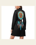 Baha Ranch Dream Catcher Women's Belted Satin Feel Dressing Lounge Robe on a warm cream background