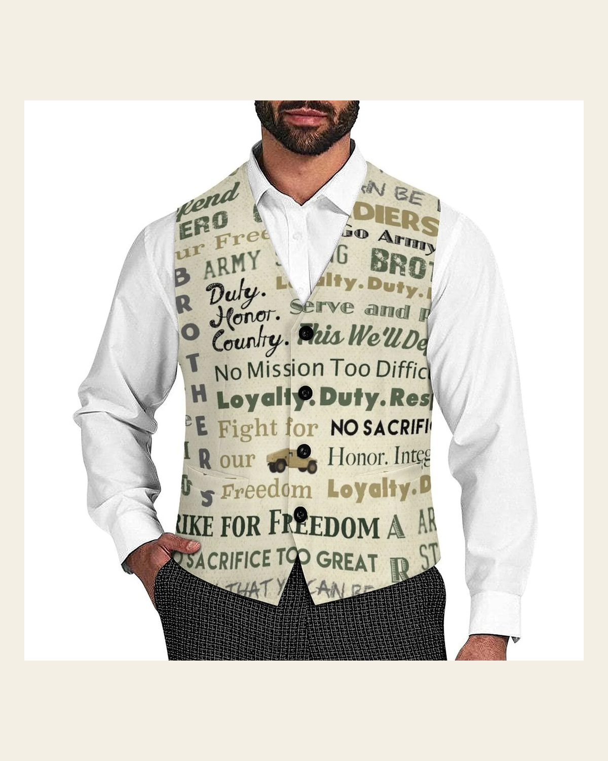 Baha Ranch Freedom Patriot Men's Western Vest on a warm cream background