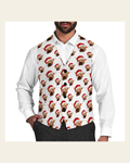 Baha Ranch Highland Christmas Cow Men's Western Vest on a warm cream background
