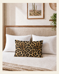 Baha Ranch Leopard Pillow Case Made in America on a warm cream background
