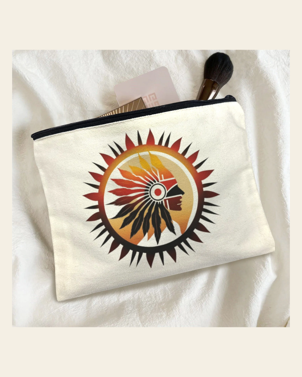 Baha Ranch Native Sun Cosmetic Bag Pack of 5 Made in America on a warm cream background