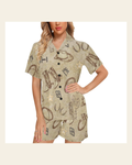 Baha Ranch Old West Women's Western Pajama Set on a warm cream background